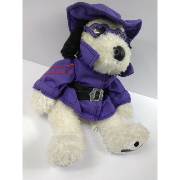 Secret Admirer White Dog in Purple Coat ❤  and Hat Stuffed Plush 9" First & Main - Picture 6 of 11